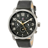 Tommy Hilfiger Briggs Black Dial Black Leather Strap Watch for Men - 1791426