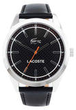 Lacoste Edmonton Black Dial Black Leather Strap Watch for Men - 2010888