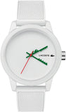 Lacoste 12.12 White Dial White Silicone Strap Watch for Men - 2011069