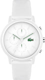 Lacoste 12.12 Chronograph White Dial White Silicon Strap Watch for Men  - 2011246