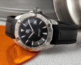 Tag Heuer Aquaracer Quartz Black Dial Black Rubber Strap Watch for Men - WAY1110.FT8021