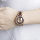 Marc Jacobs Henry Transparent Rose Gold Dial Rose Gold Steel Strap Watch for Women - MBM3339