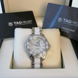 Tag Heuer Aquaracer Quartz White Dial Two Tone Steel Strap Watch Women - WAY131B.BA0914
