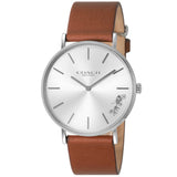 Coach Perry Silver Dial Brown Leather Strap Watch for Women - 14503120