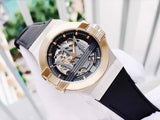 Maserati Potenza Automatic Skeleton Dial Black Leather Strap Watch For Men - R8821108011