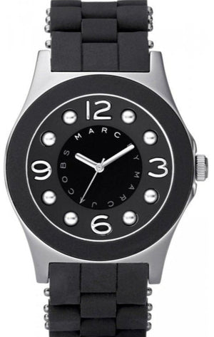 Marc Jacobs Pelly Black Dial Black Silicone Strap Watch for Women - MBM2544