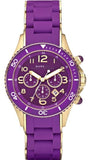 Marc Jacobs Rock Chronograph Purple Dial Purple Silicone Strap Watch for Women - MBM2549