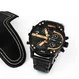 Diesel Big Daddy Chronograph Black Dial Black Steel Strap Watch For Men - DZ7312