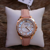 Coach Boyfriend Mother of Pearl White Dial Pink Leather Strap Watch for Women - 14503151