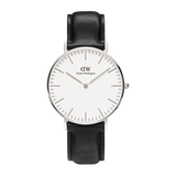 Daniel Wellington Classic Reading White Dial Black Leather Strap Watch For Women - DW00100058