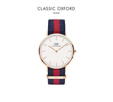 Daniel Wellington Classic Oxford White Dial Two Tone NATO Strap Watch For Men - DW00100001