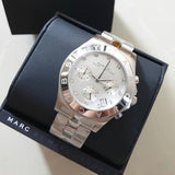Marc Jacobs Blade Chronograph White Dial Silver Steel Strap Watch for Women - MBM3080