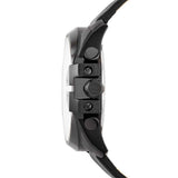 Diesel Mega Chief Chronograph Black Dial Black Leather Strap Watch For Men - DZ4323