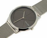 Calvin Klein Minimal Grey Dial Silver Mesh Bracelet Watch for Women - K3M2212X