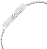 Calvin Klein Minimal Grey Dial Silver Mesh Bracelet Watch for Women - K3M2212X