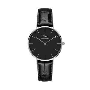 Daniel Wellington Classic Petite Reading Black Dial Black Leather Strap Watch For Women - DW00100235