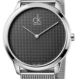 Calvin Klein Minimal Grey Dial Silver Mesh Bracelet Watch for Women - K3M2312X