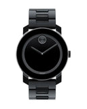 Movado Bold Black Dial Black Steel Strap Watch For Men - 3600047