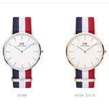 Daniel Wellington Classic Cambridge White Dial Two Tone NATO Strap Watch For Men - DW00100003