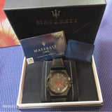 Maserati Potenza 3H STR Black Dial 42mm Leather Strap Watch For Men - R8851108010