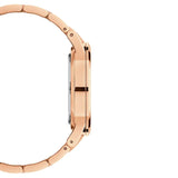 Daniel Wellington Iconic Link Black Dial Rose Gold Steel Strap Watch For Men - DW00100344