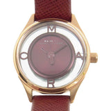 Marc Jacobs Tether Transparent Red Dial Red Leather Strap Watch for Women - MBM1377