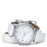 Burberry Utilitarian White Dial White Leather Strap Watch for Women - BU7846