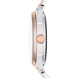 Marc Jacobs Tether Transparent White Dial Two Tone Steel Strap Watch for Women - MBM3436