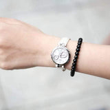 Tissot T Trend Flamingo Valentines Mother of Pearl White Dial White Leather Strap Watch For Women - T094.210.16.111.01