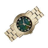 Marc Jacobs Amy Green Dial Gold Steel Strap Watch for Women - MBM8619