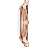 Marc Jacobs Baker Dexter White Dial Rose Gold Steel Strap Watch for Women - MBM3443