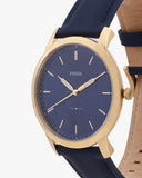 Fossil The Minimalist 3H Analog Blue Dial Blue Leather Strap Watch for Men - FS5789