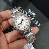 Coach Madison White Dial Silver Steel Strap Watch for Women - 14502396
