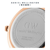 Daniel Wellington Classic Petite Sheffield White Dial Black Leather Strap Watch For Women - DW00100230