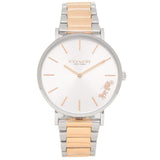 Coach Perry Silver Dial Two Tone Steel Strap Watch for Women - 14503346