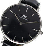 Daniel Wellington Petite Sheffield Black Dial Black Leather Strap Watch For Women - DW00100180
