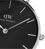 Daniel Wellington Petite Sheffield Black Dial Black Leather Strap Watch For Women - DW00100180
