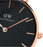 Daniel Wellington Petite St Mawes Black Dial Brown Leather Strap Watch For Women - DW00100169