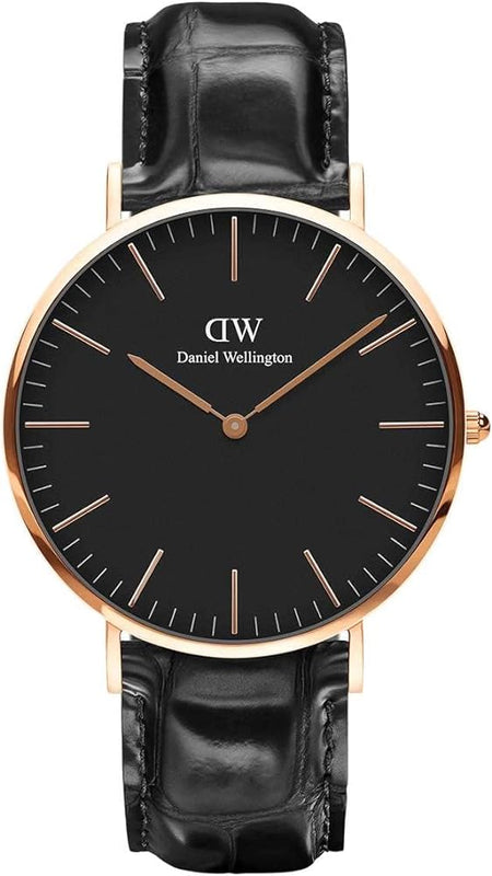 Daniel Wellington Classic Reading Black Dial Black Leather Strap Watch For Men - DW00100129