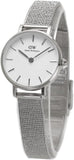 Daniel Wellington Classic Petite Sterling White Dial Silver Mesh Bracelet Watch for Women - DW00100442