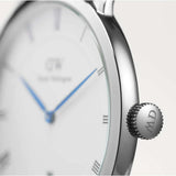 Daniel Wellington Dapper Reading White Dial Black Leather Strap Watch For Men - DW00100108