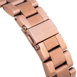 Marc Jacobs Rock Chronograph Mother of Pearl Red Dial Rose Gold Steel Strap Unisex Watch - MBM3251