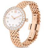Swarovski Certa Crystals Silver Dial Rose Gold Steel Strap Watch for Women - 5672981