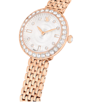 Swarovski Certa Crystals Silver Dial Rose Gold Steel Strap Watch for Women - 5672981