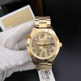 Michael Kors Layton Chronograph Gold Dial Gold Steel Strap Watch for Women - MK5959