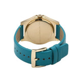 Marc Jacobs Baby Dave Gold Dial Blue Leather Strap Watch for Women - MBM1263
