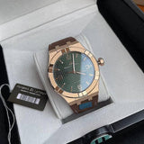 Maurice Lacroix Aikon Automatic Green Dial Brown Leather Strap Watch For Men - AI6008-BRZ0B-630-M