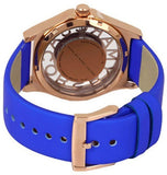 Marc Jacobs Henry Skeleton Blue Dial Blue Leather Strap Watch for Women - MBM1244
