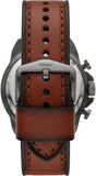 Fossil Bronson Chronograph Grey Dial Brown Leather Strap Watch for Men - FS5855