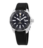 Tag Heuer Aquaracer Calibre 5 Automatic Black Dial Black Rubber Strap Watch for Men - WAY211A.FT6151